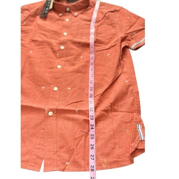 Jachs NY Men's Short Sleeve red Collar Button Down Shirt Size Medium - Picture 10 of 14